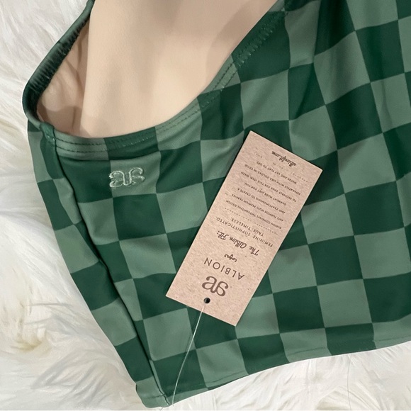 Albion Green Checkered High Waist Bikini Set M & L - Picture 3 of 14